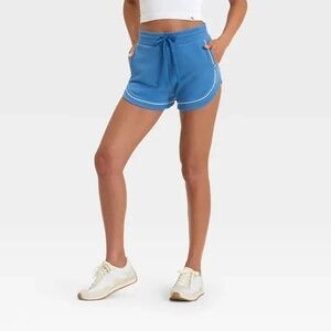 JoyLab Blue Athletic Drawstring Shorts with White Trim